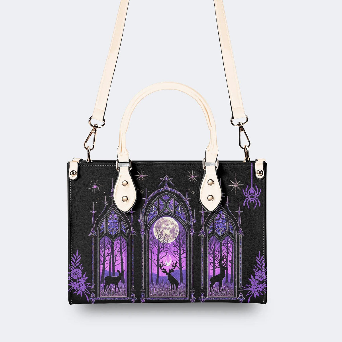 Forest Outside The Window - Leather Handbag