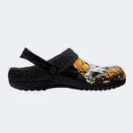 Gothic Ghost Pumpkin Bat Halloween - Fur Lined Slippers/Sandals