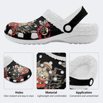 Horror Devil Print- Fur Lined Slippers/Sandals