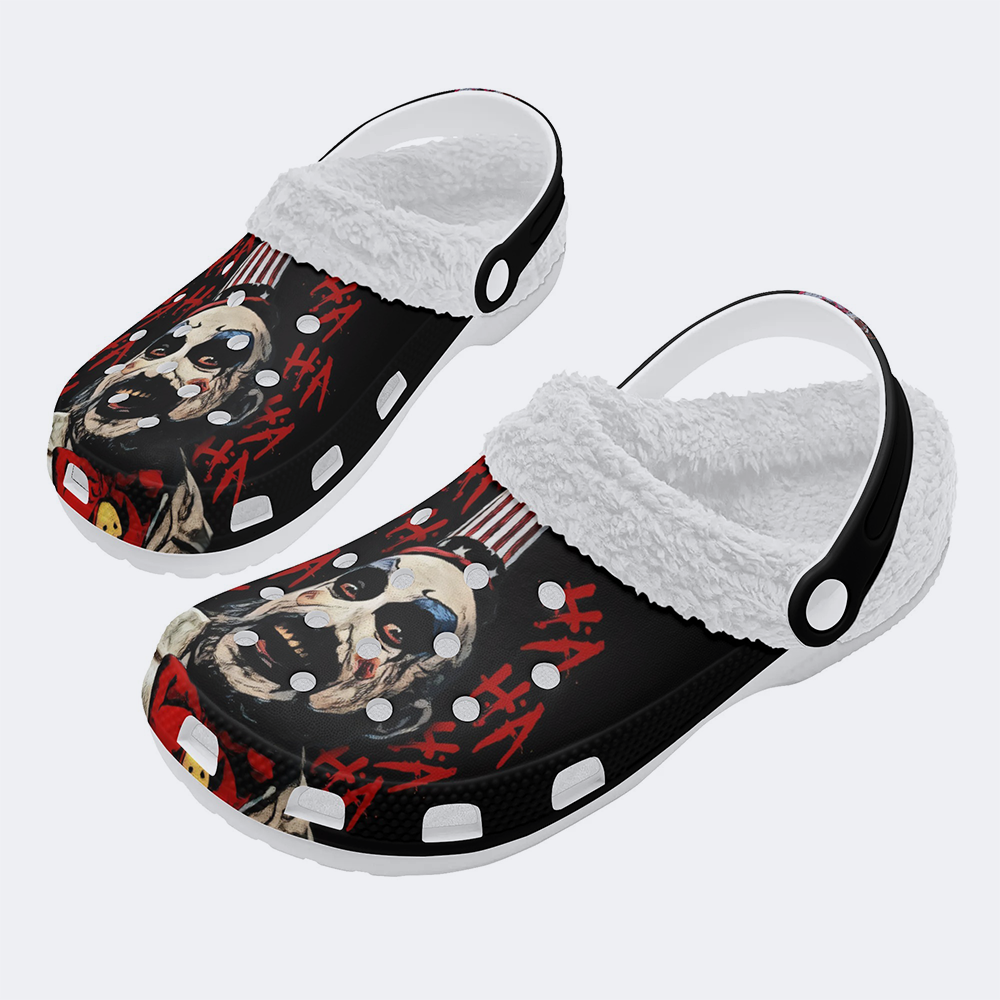 Horror Print - Fur Lined Slippers/Sandals