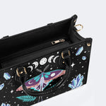 Death Moth Under The Stars - Leather Handbag