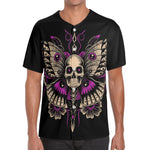 Dark Moth Skull - Men's Short Sleeve Baseball Jersey