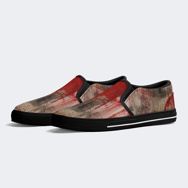 Weird Blood Dark Horror Gothic Halloween Vintage Art Print - Slip On Shoes