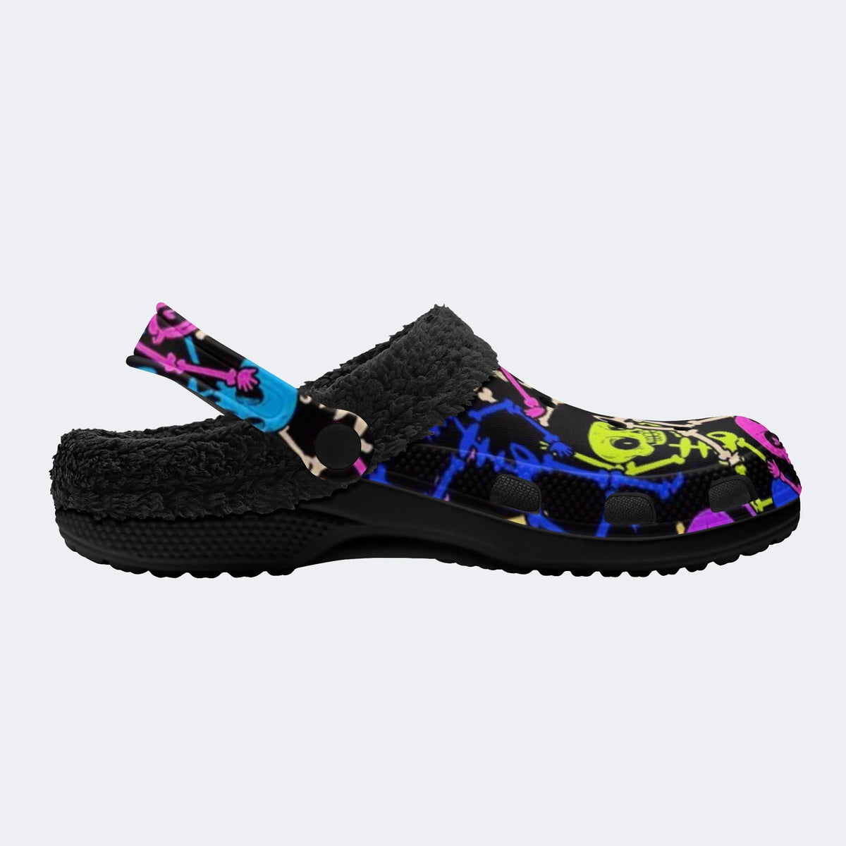 Punk Skeleton - Fur Lined Slippers/Sandals