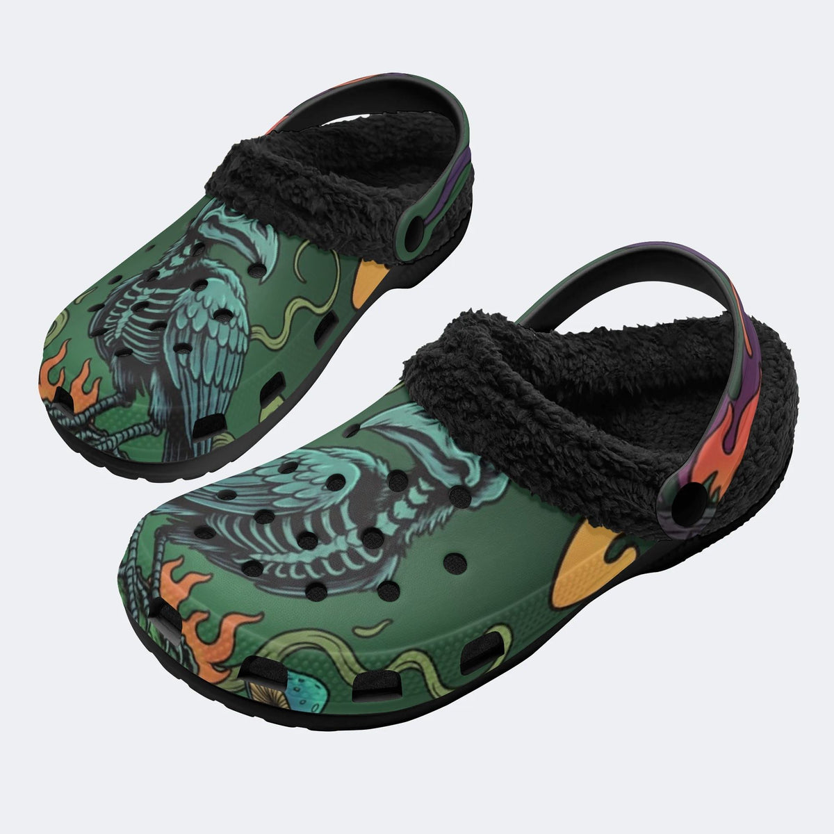 Green Raven - Fur Lined Slippers/Sandals