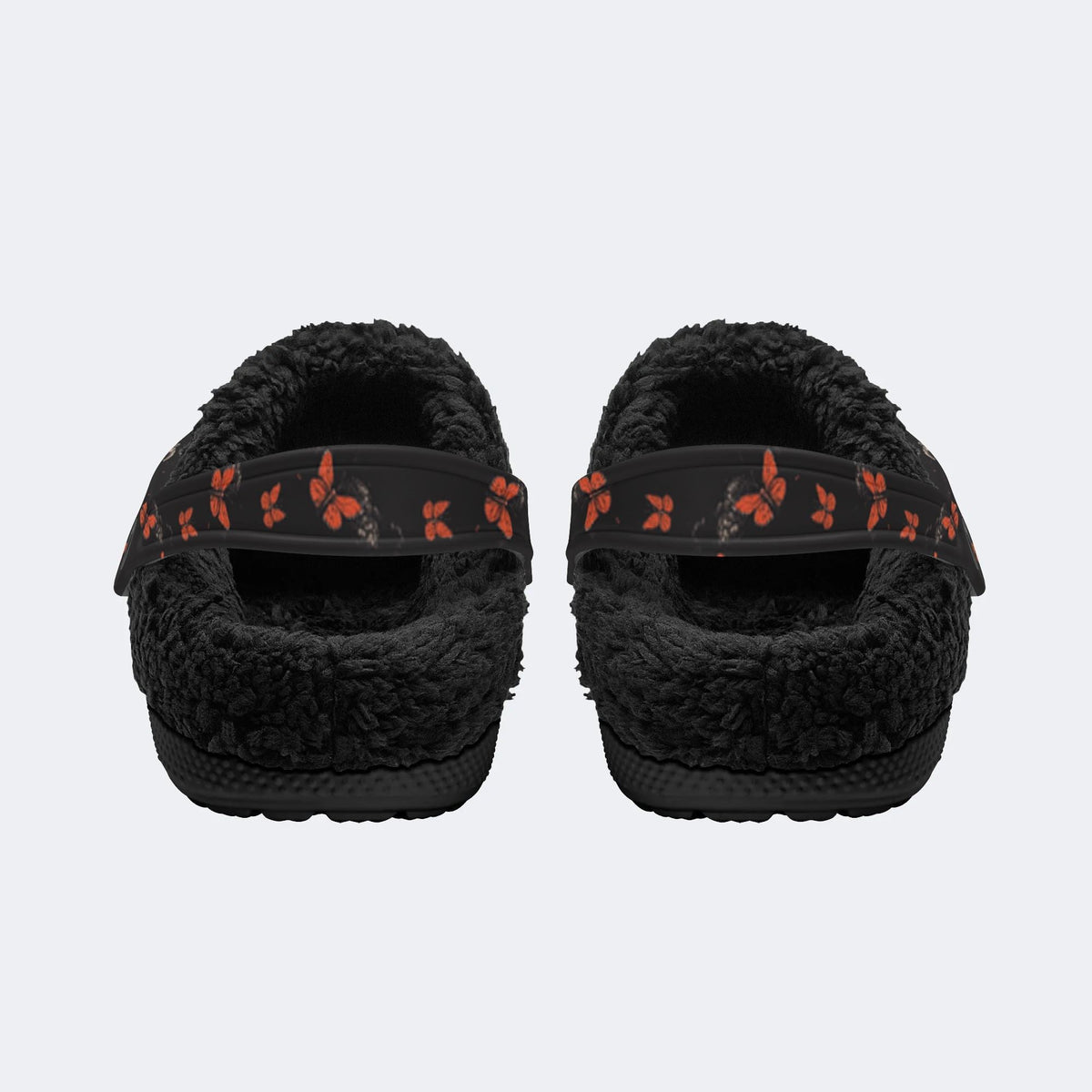 Poisonous Mushrooms&Skull Print - Fur Lined Slippers/Sandals