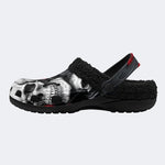Skull Red Rose - Fur Lined Slippers/Sandals
