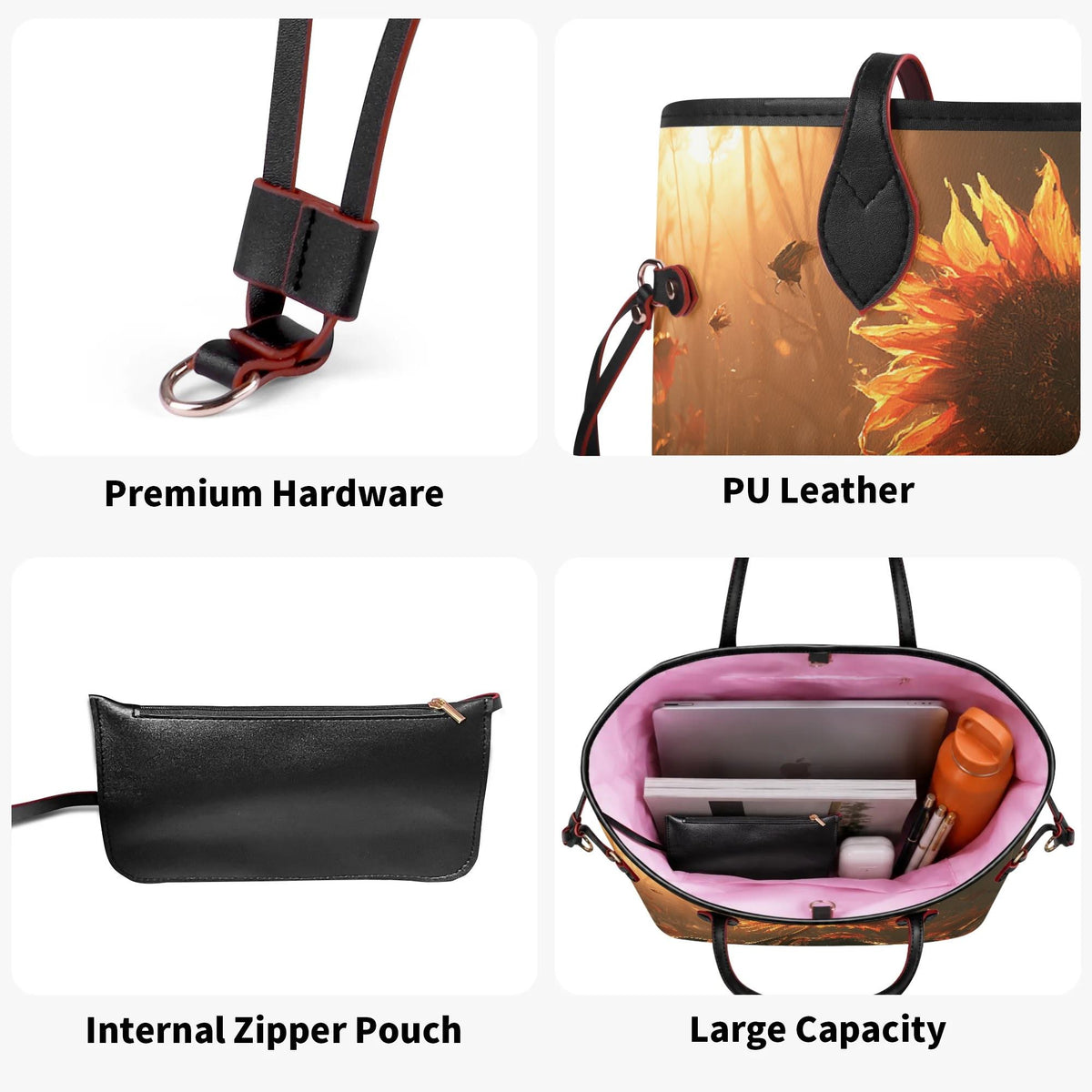 Sunset Sunflower - Large capacity handbag