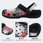 Unisex Classic Print - Fur Lined Slippers/Sandals