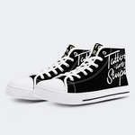 Unisex Tattoo Are Stupid Print - High Top Canvas