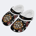 Angry Panther Art Print - Fur Lined Slippers/Sandals