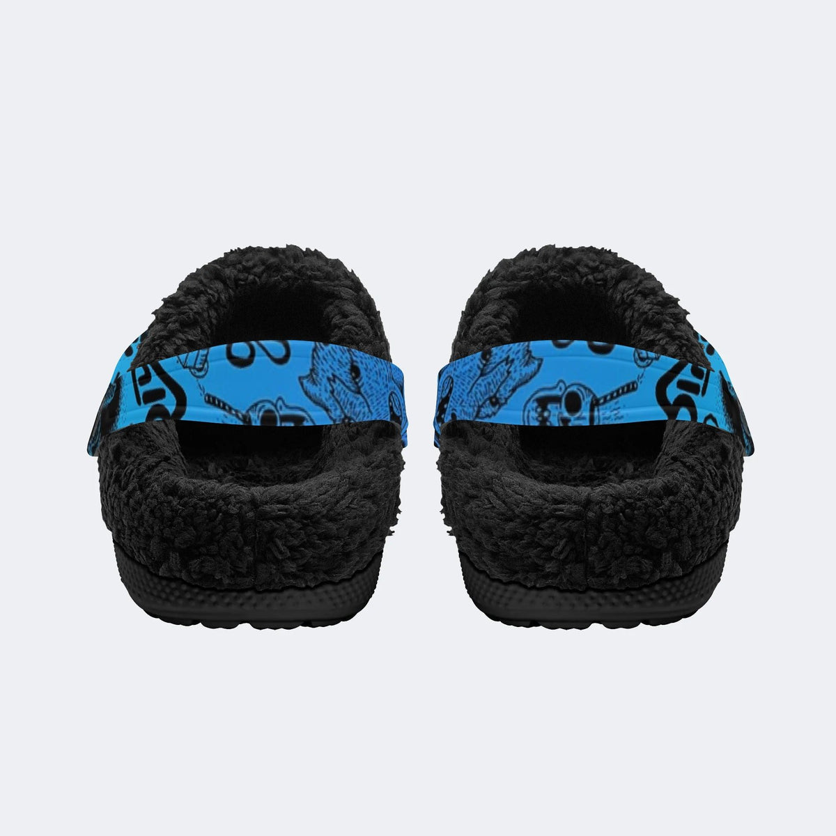 Blue Street Collage - Fur Lined Slippers/Sandals