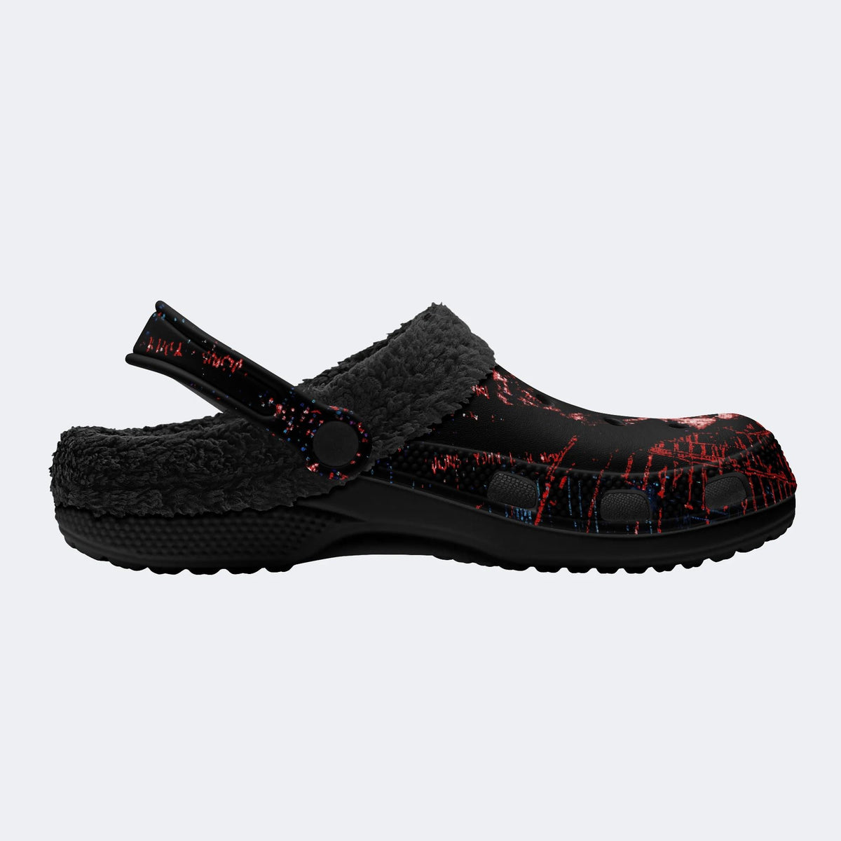 Cyber Horror Skull - Fur Lined Slippers/Sandals