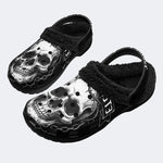 Gothic Skull Chain Thorn Prophesier‑Fur Lined Slippers/Sandals