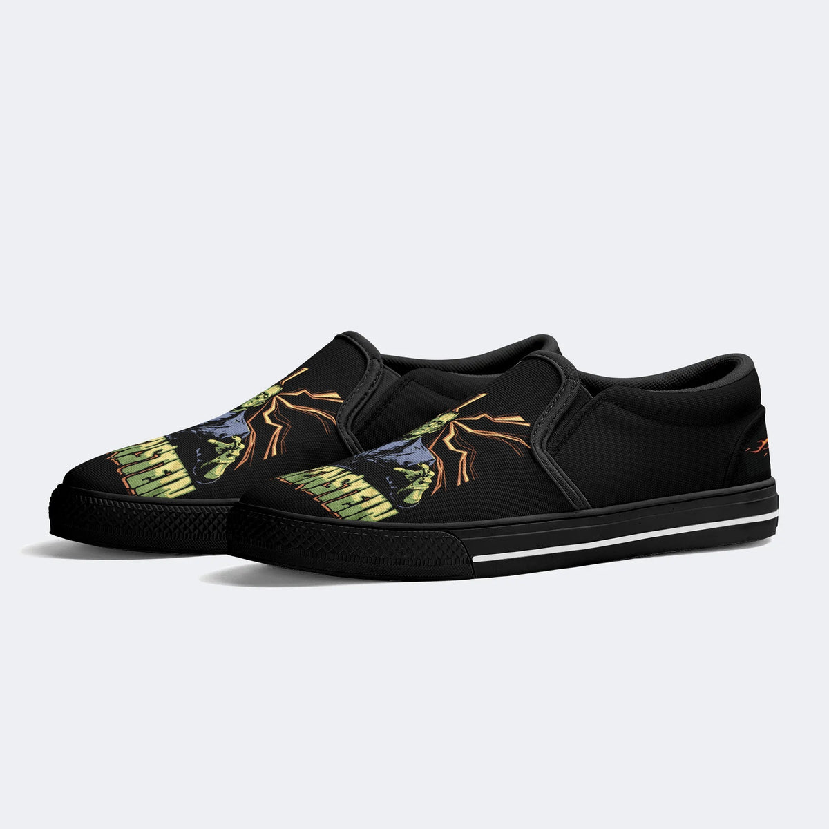 Attack Pose Frankenstein Unisex Classic Printed- Slip On Shoes