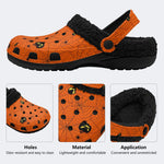 Pumpkin Spider Web - Fur Lined Slippers/Sandals