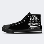 Unisex Eat Sleep Tattoo Wiederholungsdruck - High Top Canvas