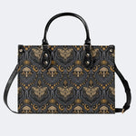Starry Sky And Moth Print - Leather Handbag