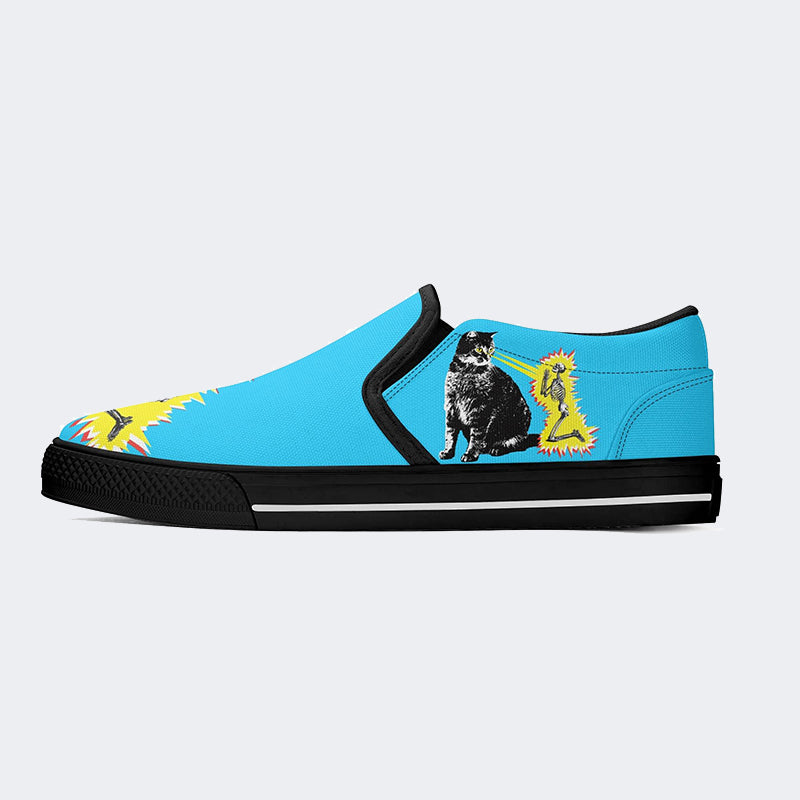 Cat Death Ray Art - Slip On Shoes