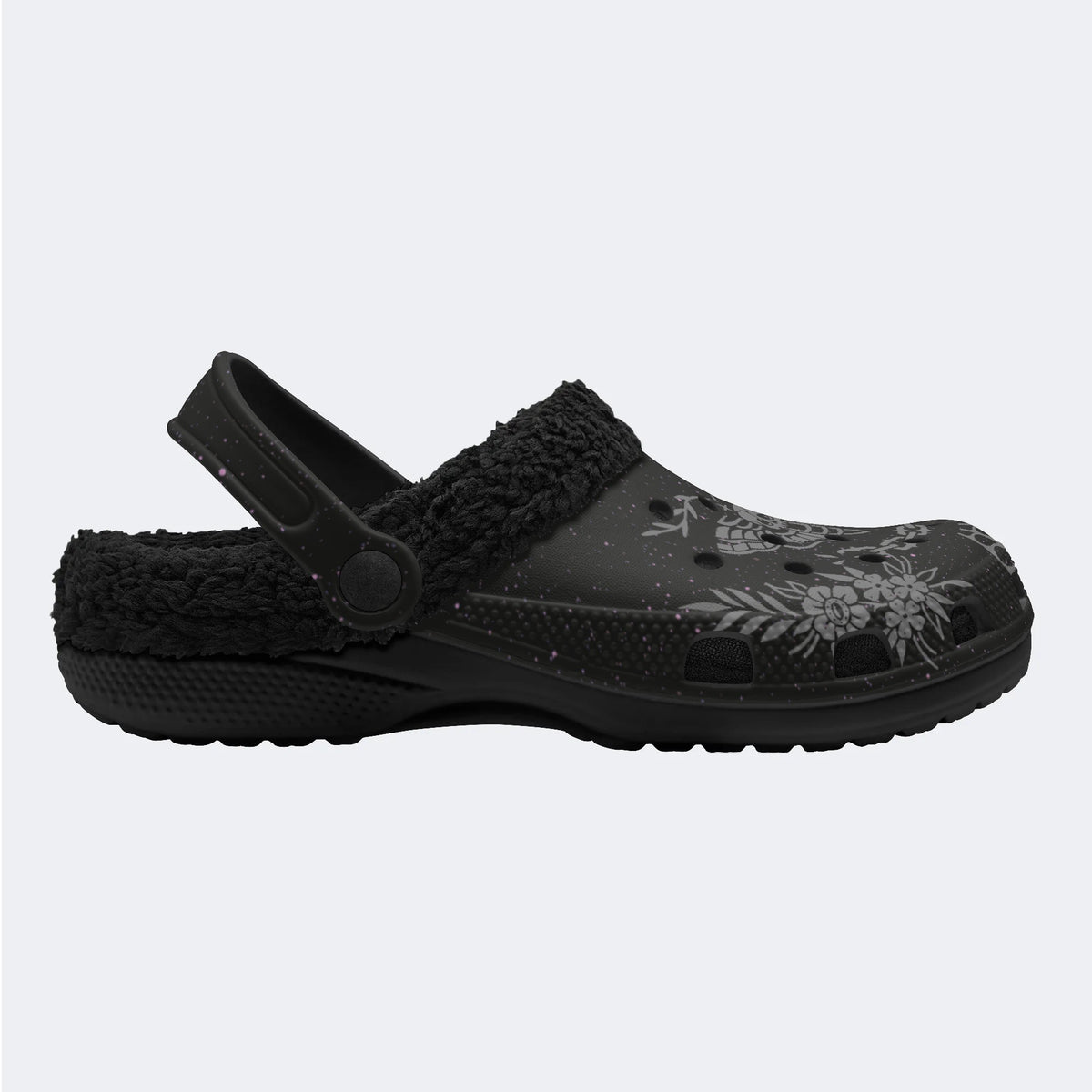 Death Moth Vintage Print - Fur Lined Slippers/Sandals