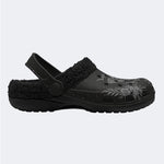 Death Moth Vintage Print - Fur Lined Slippers/Sandals