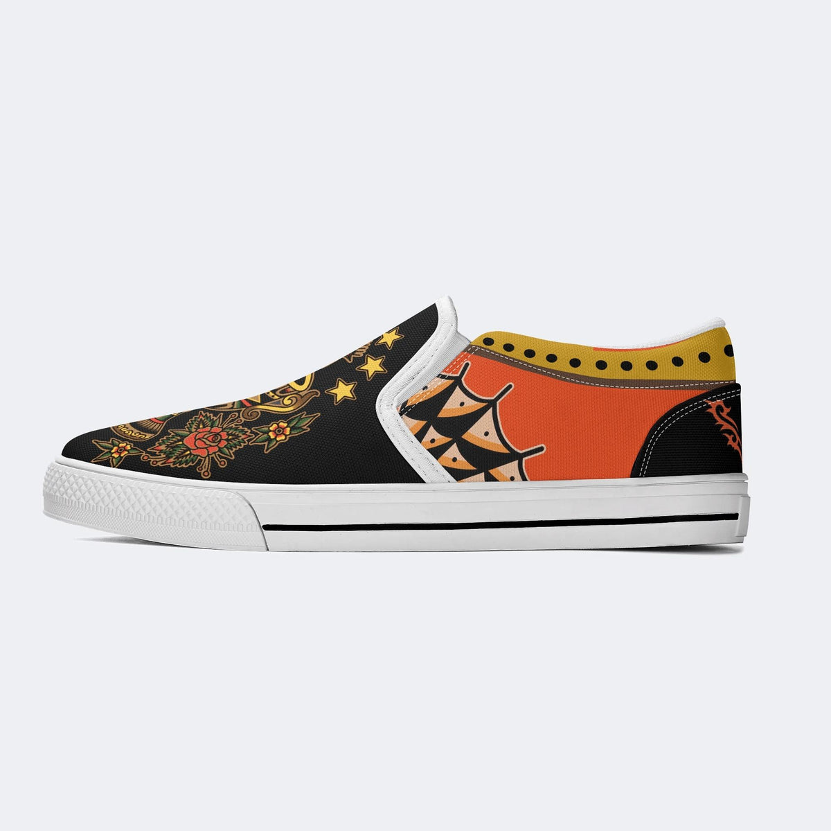 Old School Devil's Eye Print - Slip On Shoes