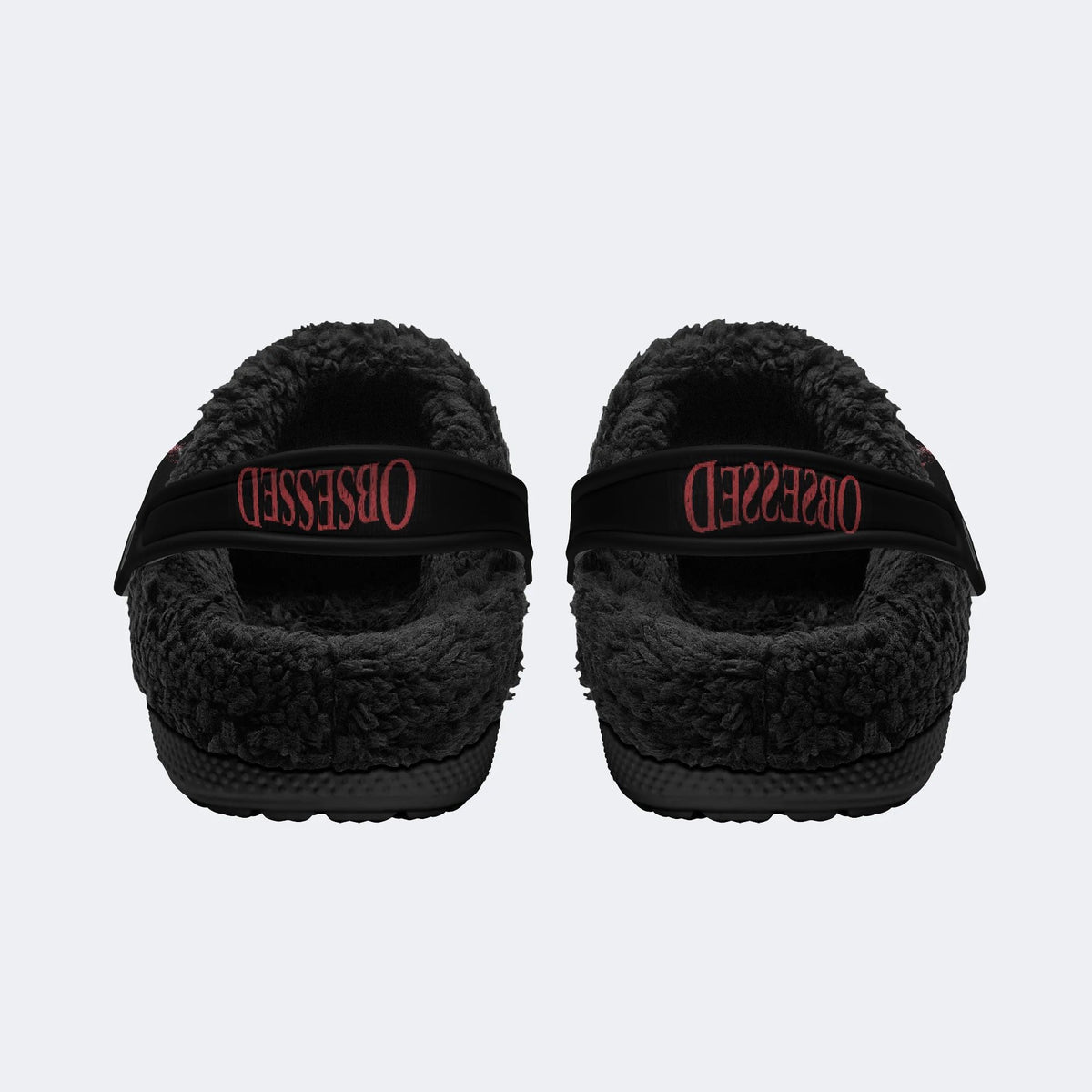 Gothic Dark Blood Palm - Fur Lined Slippers/Sandals