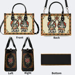 Old School Rock Frog Print - Leather Handbag