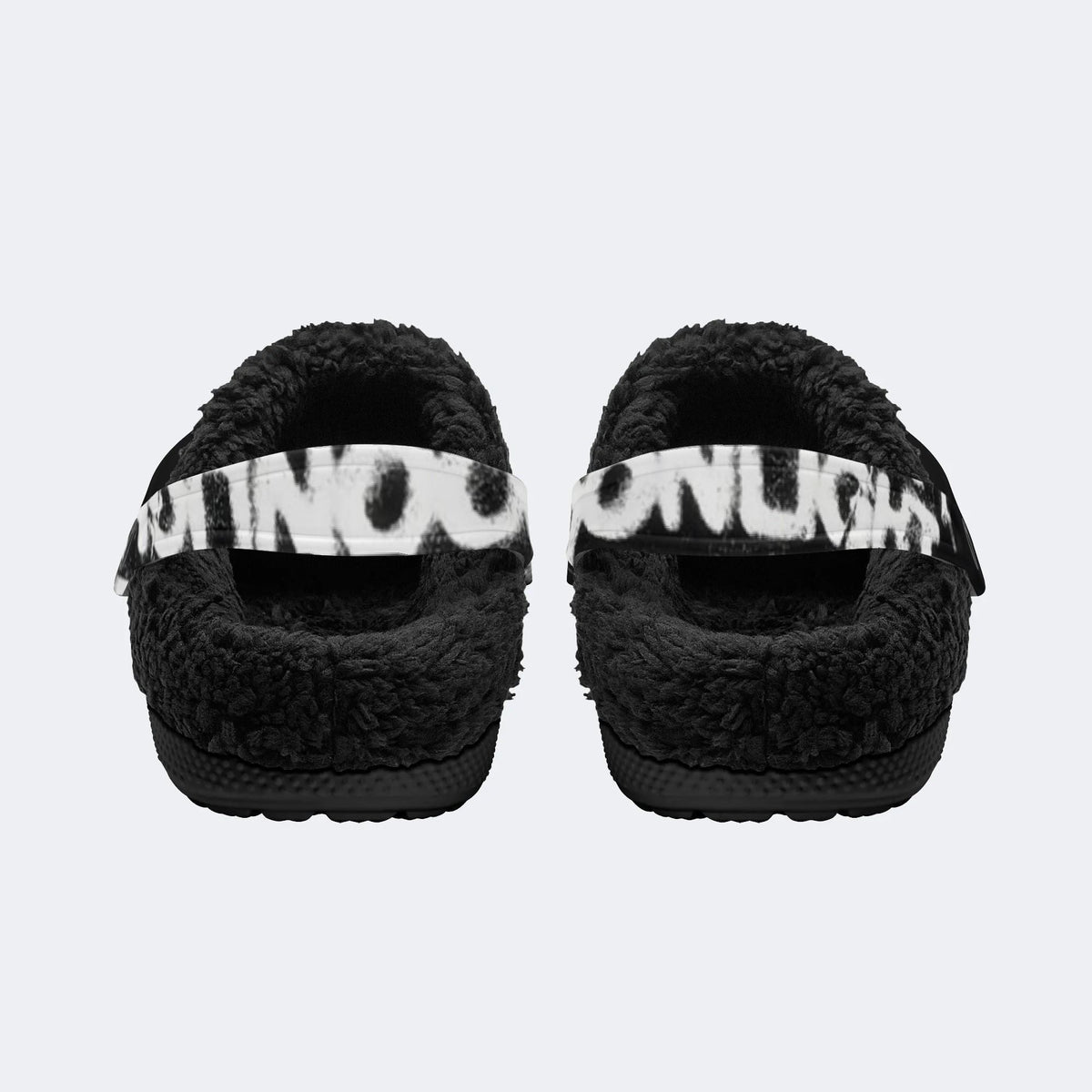 Gothic Ghost Silhouette - Fur Lined Slippers/Sandals