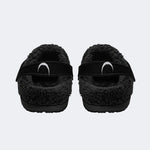 Gothic Death Moth Crossbones Moon - Fur Lined Slippers/Sandals