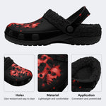 Blood Splash Skull - Fur Lined Slippers/Sandals