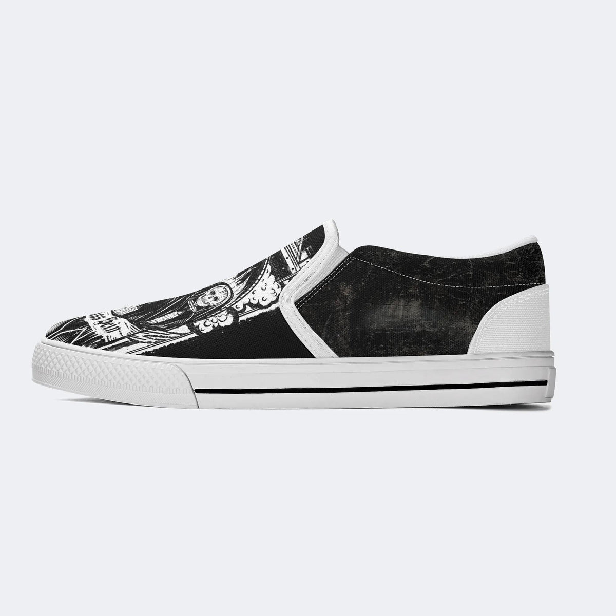 Unisex Skull Es Muss Sein Print - Slip On Shoes