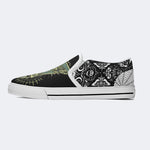 Unisex Death Moth&Skull Print - Slip On Shoes