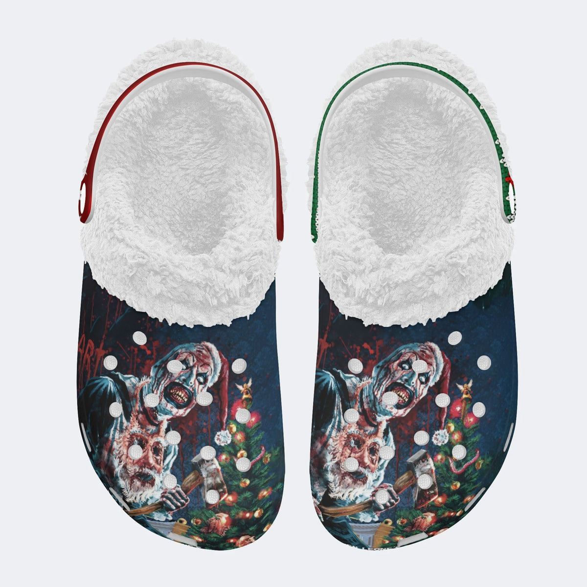 Christmas Terrifier Print - Fur Lined Slippers/Sandals