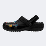 Gothic Color Skull - Fur Lined Slippers/Sandals