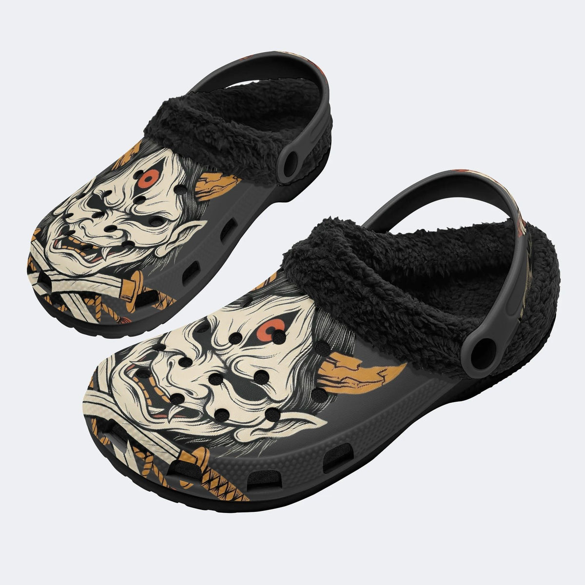 Blood Eye Oni - Fur Lined Slippers/Sandals