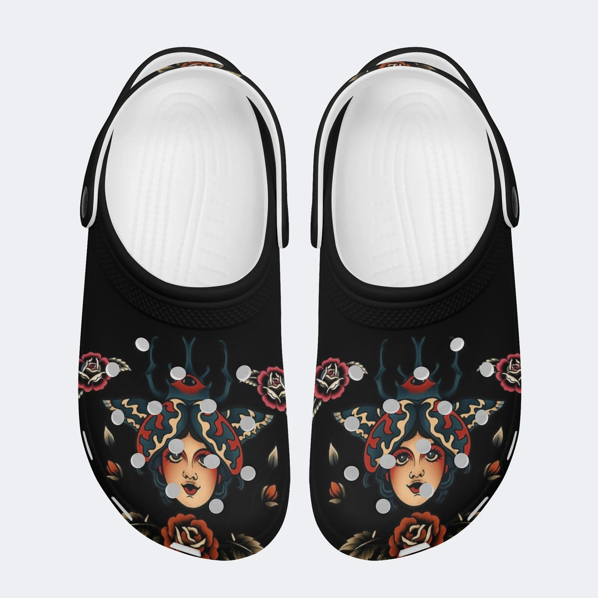Human Face Rhinoceros Beetle Print - Slippers/Sandals