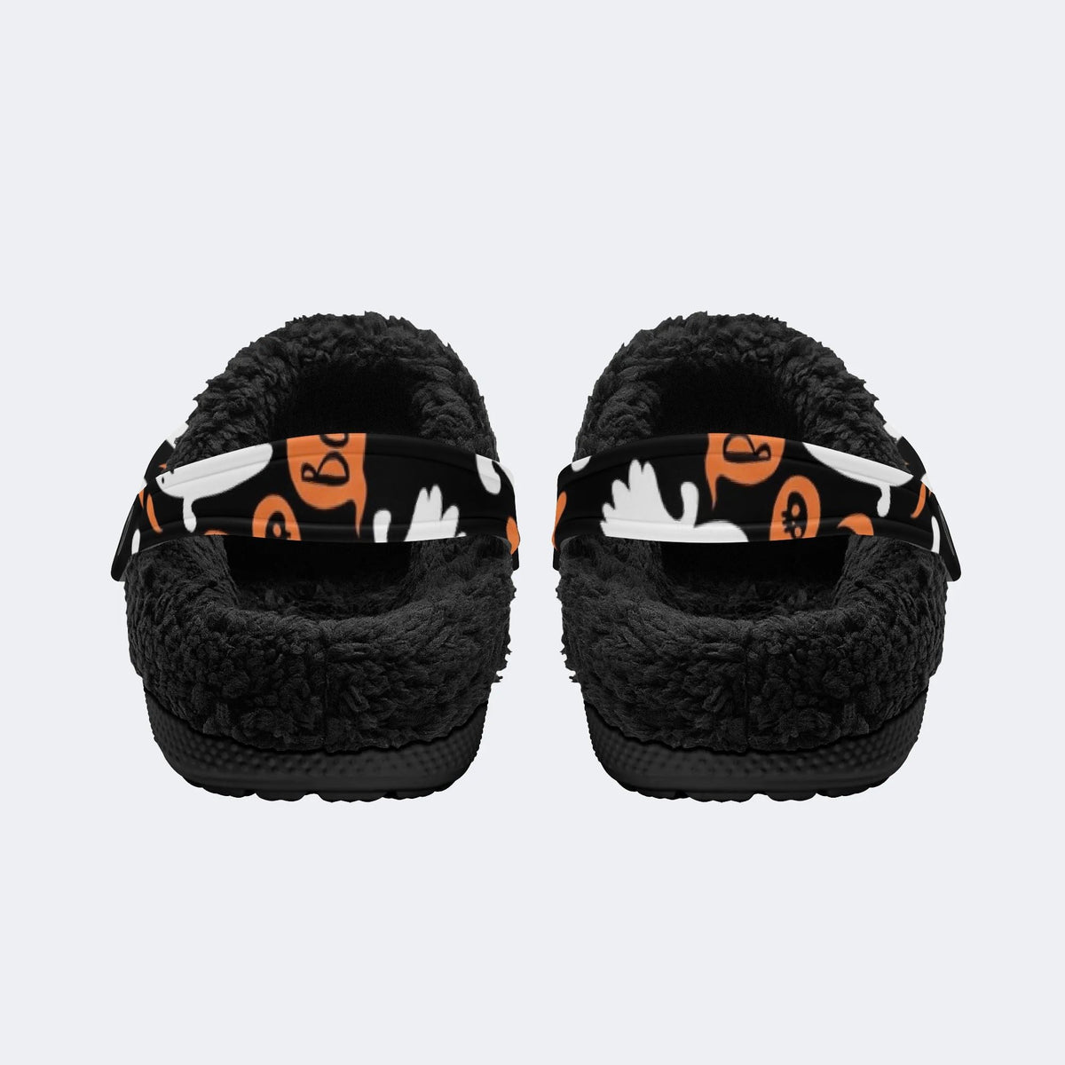 Halloween Boo Ghost - Fur Lined Slippers/Sandals