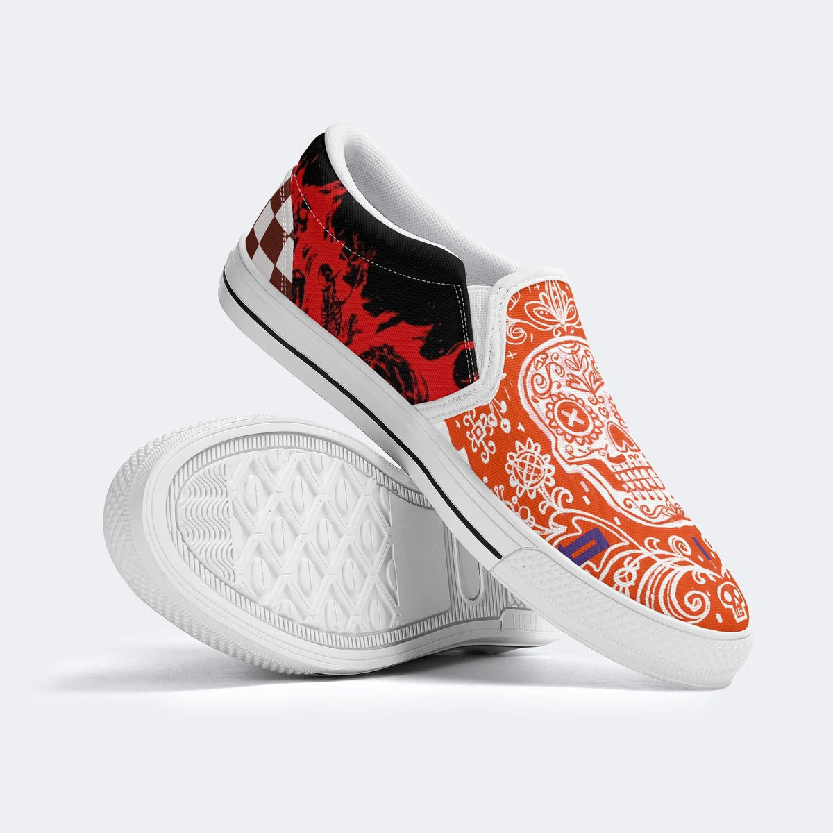 Day of the Dead Pattern - Slip On Shoes