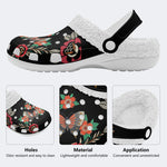 Butterfly In The Flowers Print - Fur Lined Slippers/Sandals