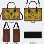 Inscribed Viper Print - Leather Handbag