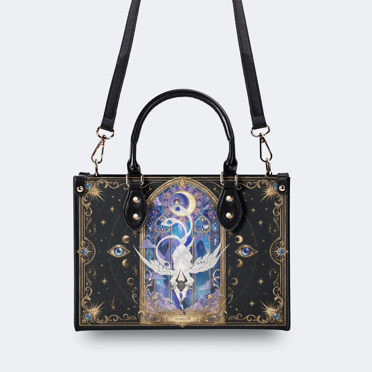 Swan Stained Glass Print Handbag Factory Direct Sales