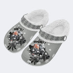 Unisex More Brains Print - Fur Lined Slippers