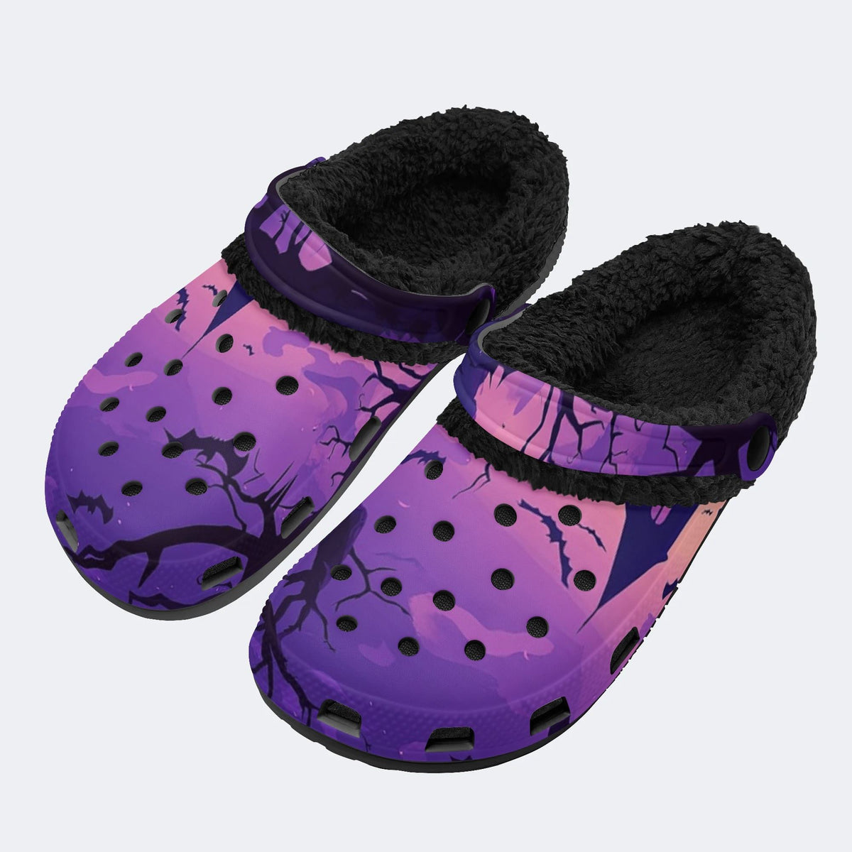 Gothmas Dark Bat Twilight - Fur Lined Slippers/Sandals
