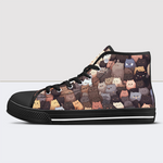 Cats Jenga Print High Tops-Braun