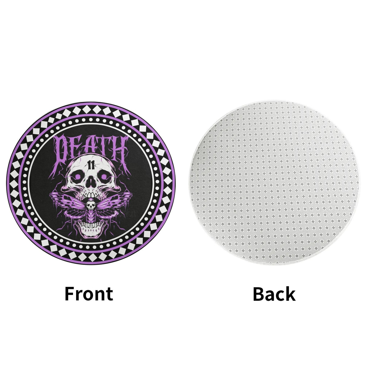 Skull And Purple Moth - Floor Mat