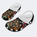Black panther print - Fur Lined Slippers/Sandals