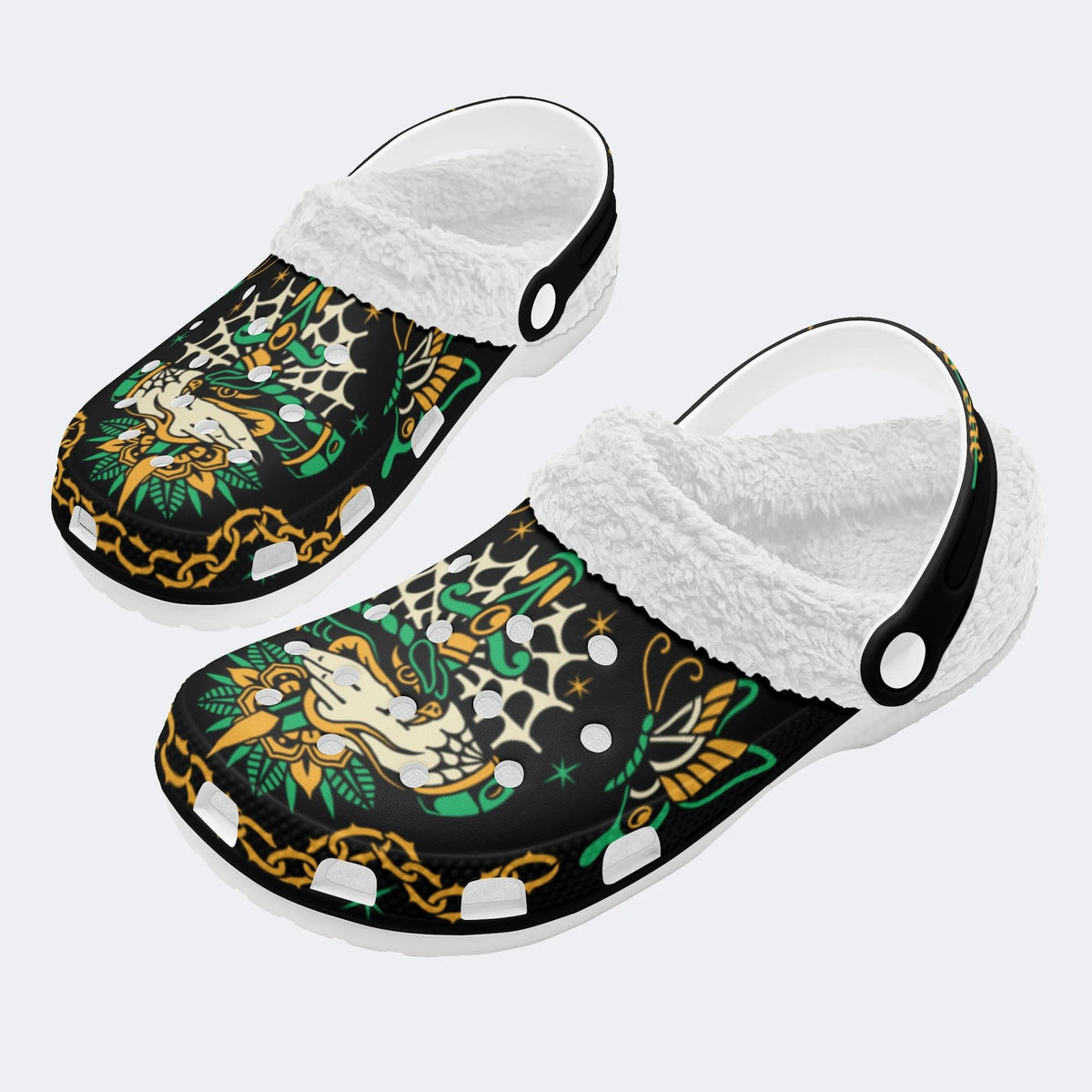 Trust No One Snake Print - Fur Lined Slippers/Sandals