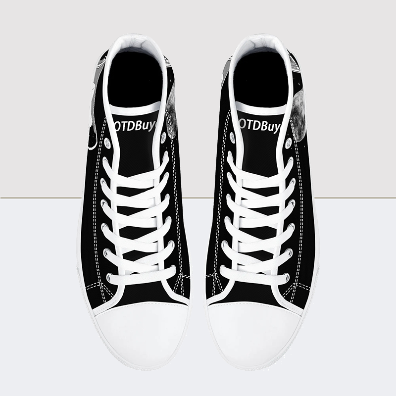 Black & White Charm High Top Canvas Shoes