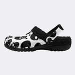 Gothic Skull Print - Fur Lined Slippers/Sandals